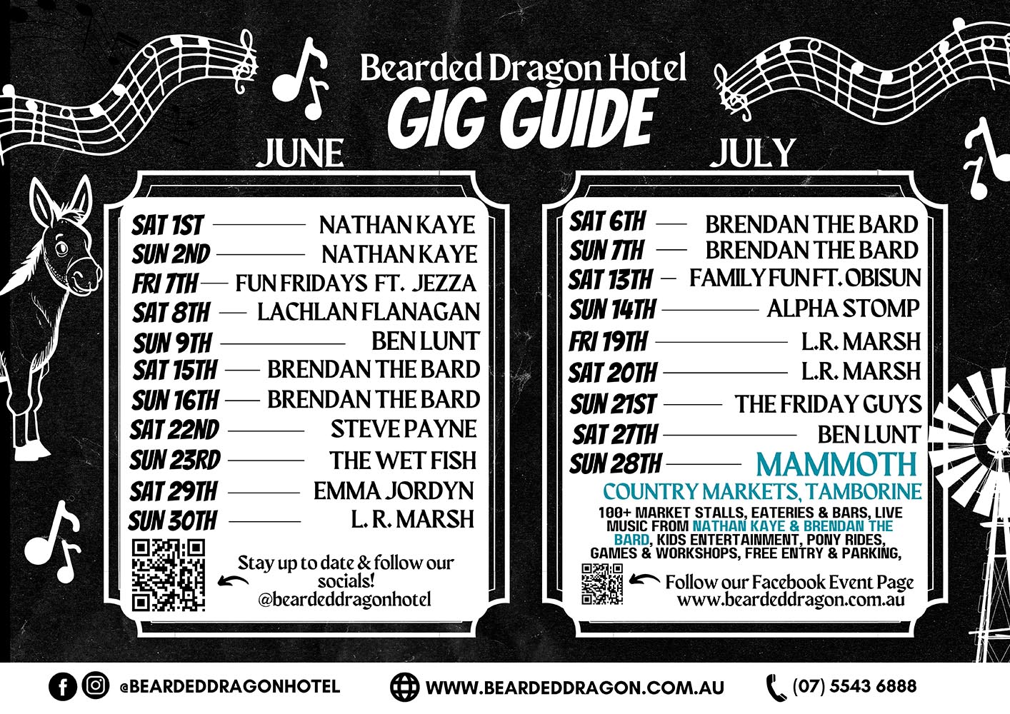 Bearded Dragon Gig Guide - June to July 2024