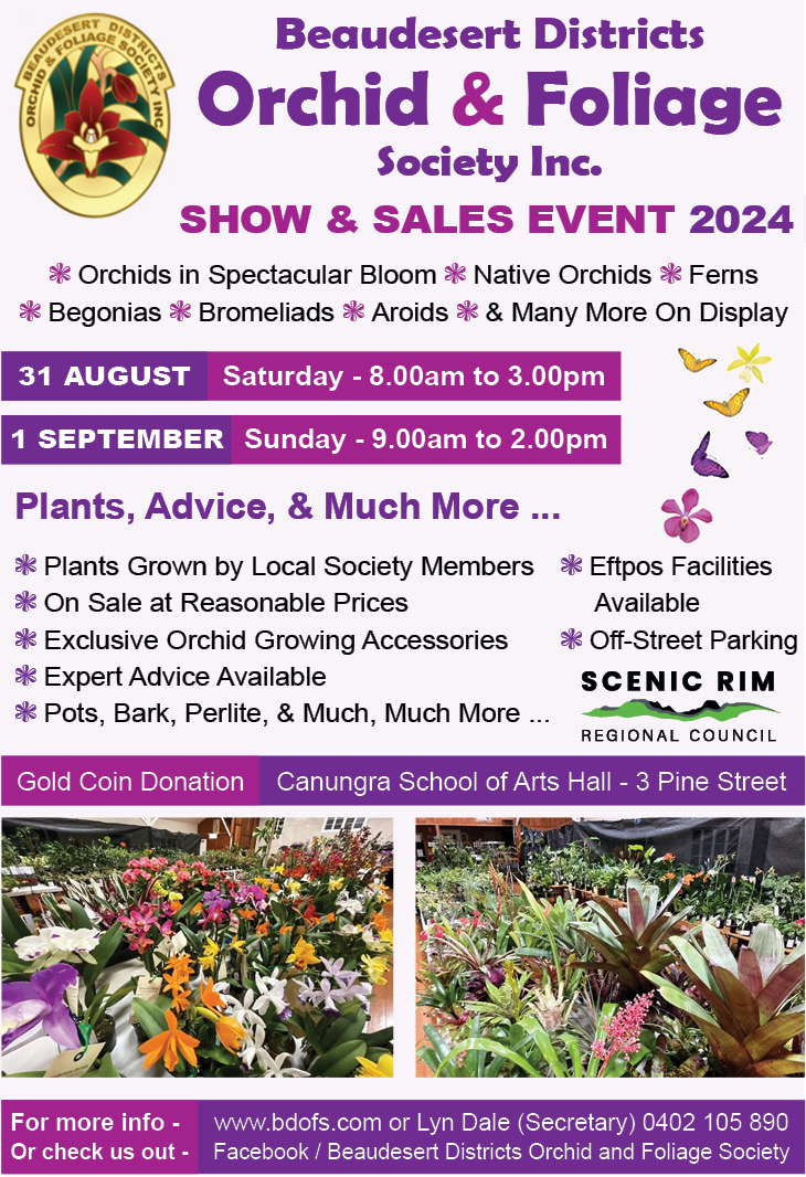 Beaudesert Districts Orchid & Foliage Society - Show & Sales 2024